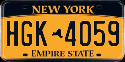 NY license plate HGK4059