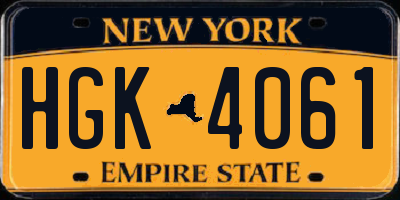 NY license plate HGK4061