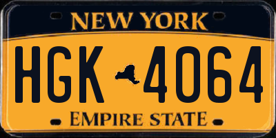 NY license plate HGK4064