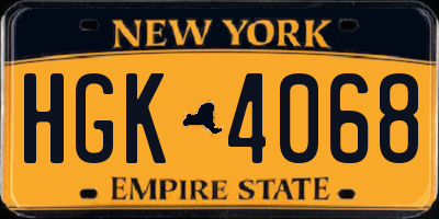 NY license plate HGK4068
