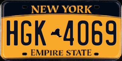 NY license plate HGK4069