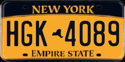 NY license plate HGK4089