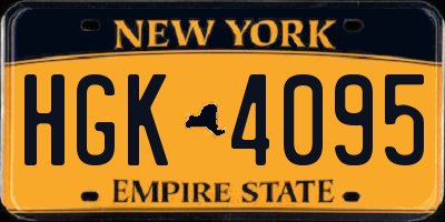 NY license plate HGK4095
