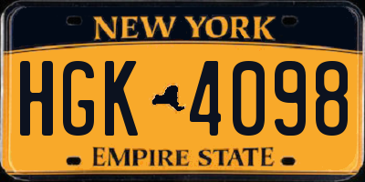 NY license plate HGK4098