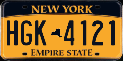 NY license plate HGK4121