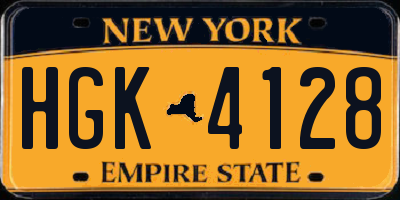 NY license plate HGK4128
