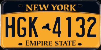 NY license plate HGK4132