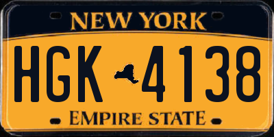 NY license plate HGK4138