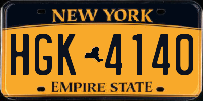 NY license plate HGK4140