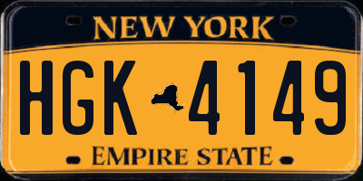 NY license plate HGK4149