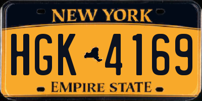 NY license plate HGK4169