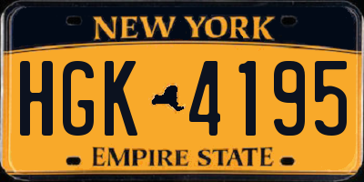 NY license plate HGK4195