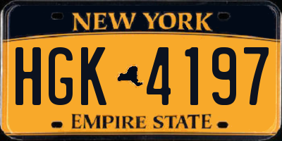 NY license plate HGK4197