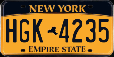 NY license plate HGK4235