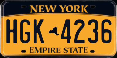 NY license plate HGK4236