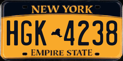 NY license plate HGK4238
