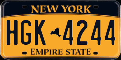 NY license plate HGK4244