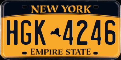 NY license plate HGK4246