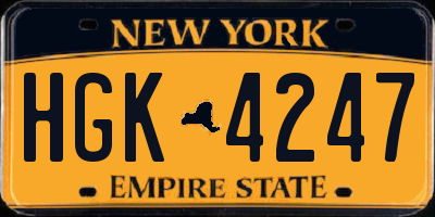 NY license plate HGK4247