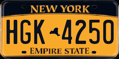 NY license plate HGK4250