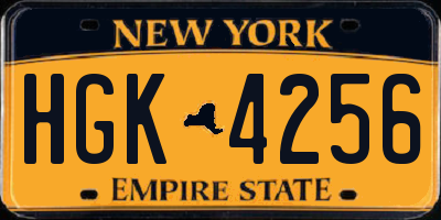 NY license plate HGK4256