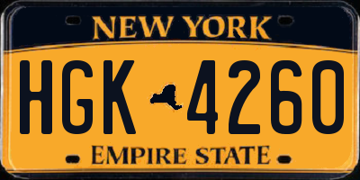 NY license plate HGK4260