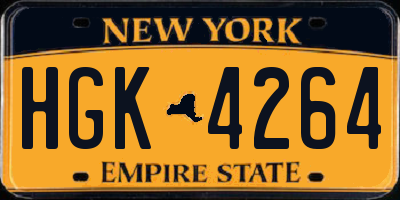 NY license plate HGK4264