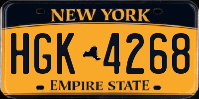 NY license plate HGK4268