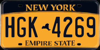 NY license plate HGK4269