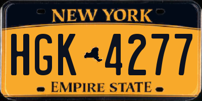 NY license plate HGK4277
