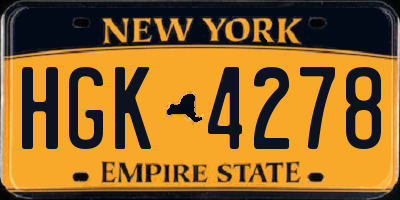 NY license plate HGK4278