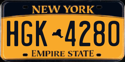 NY license plate HGK4280