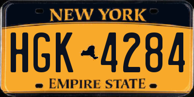 NY license plate HGK4284