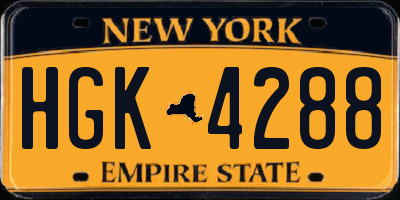 NY license plate HGK4288