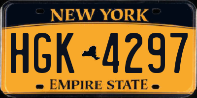 NY license plate HGK4297