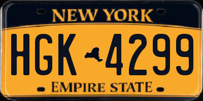 NY license plate HGK4299