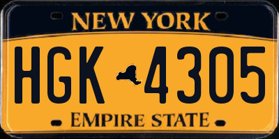 NY license plate HGK4305