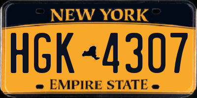 NY license plate HGK4307