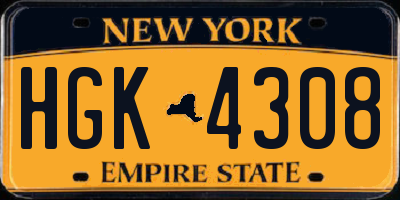 NY license plate HGK4308