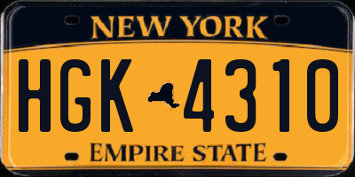 NY license plate HGK4310