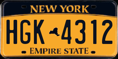 NY license plate HGK4312