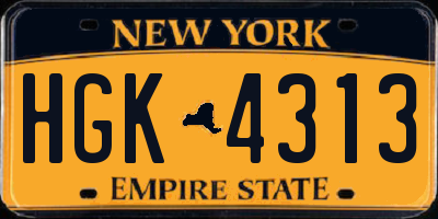 NY license plate HGK4313