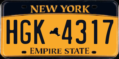 NY license plate HGK4317