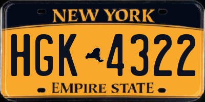 NY license plate HGK4322