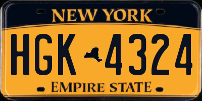 NY license plate HGK4324