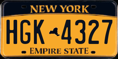 NY license plate HGK4327