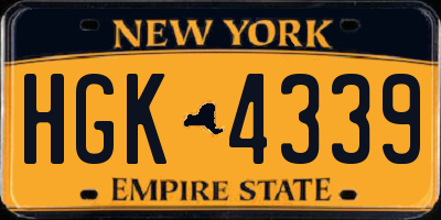 NY license plate HGK4339