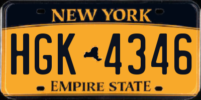 NY license plate HGK4346