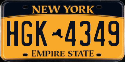 NY license plate HGK4349