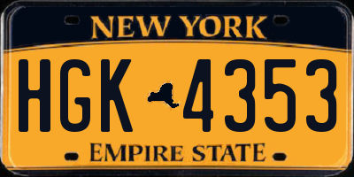 NY license plate HGK4353